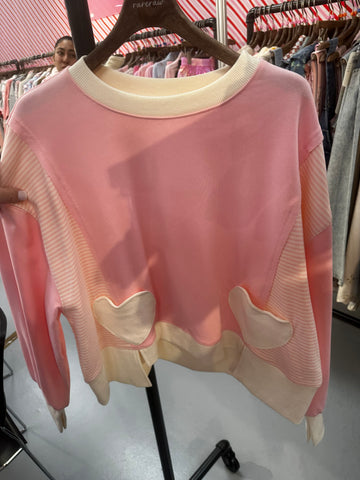 Heart Patch Colorblock Top