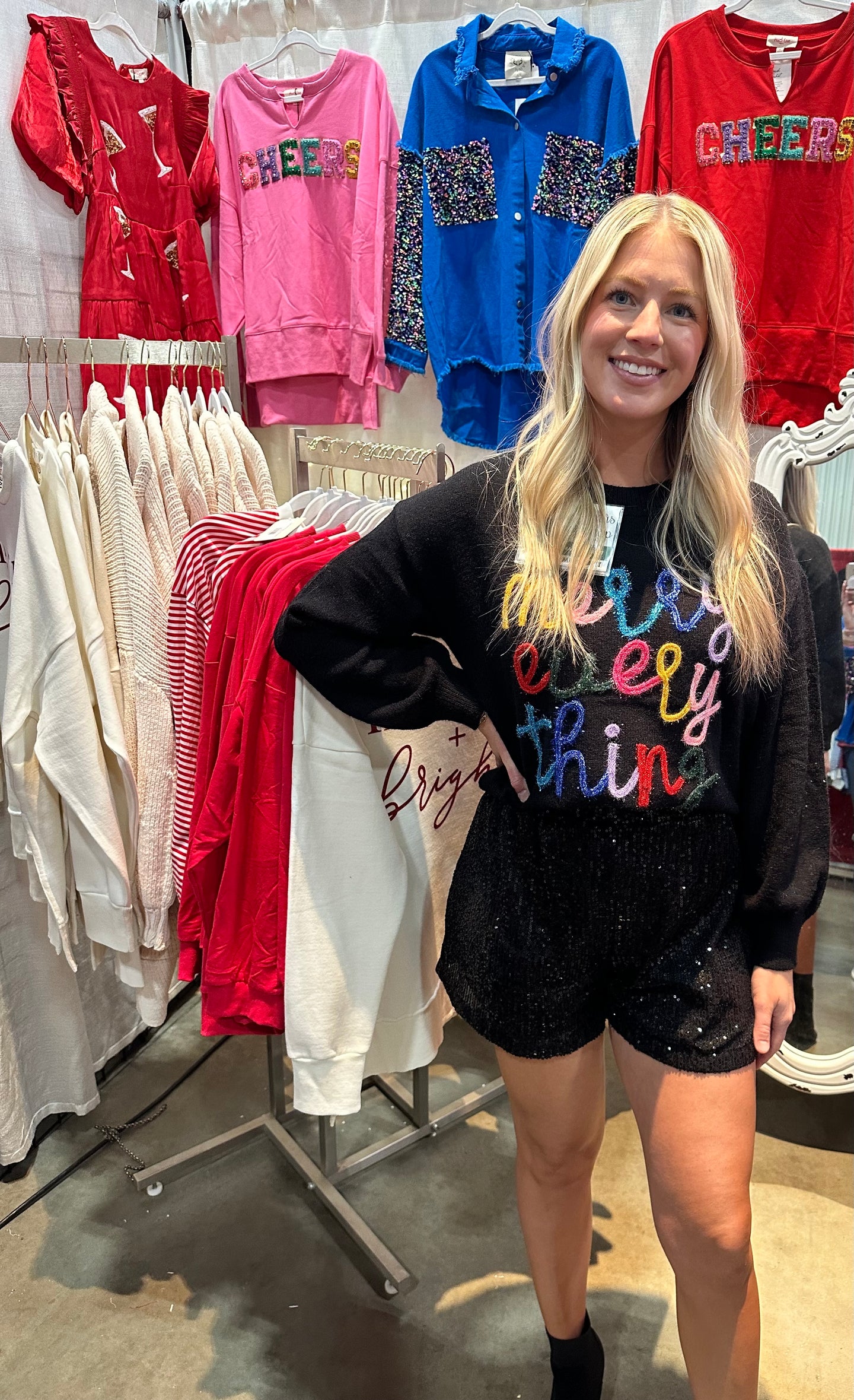 Sequin Black Shorts