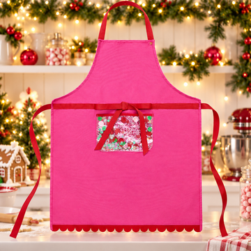 Pink Christmas apron