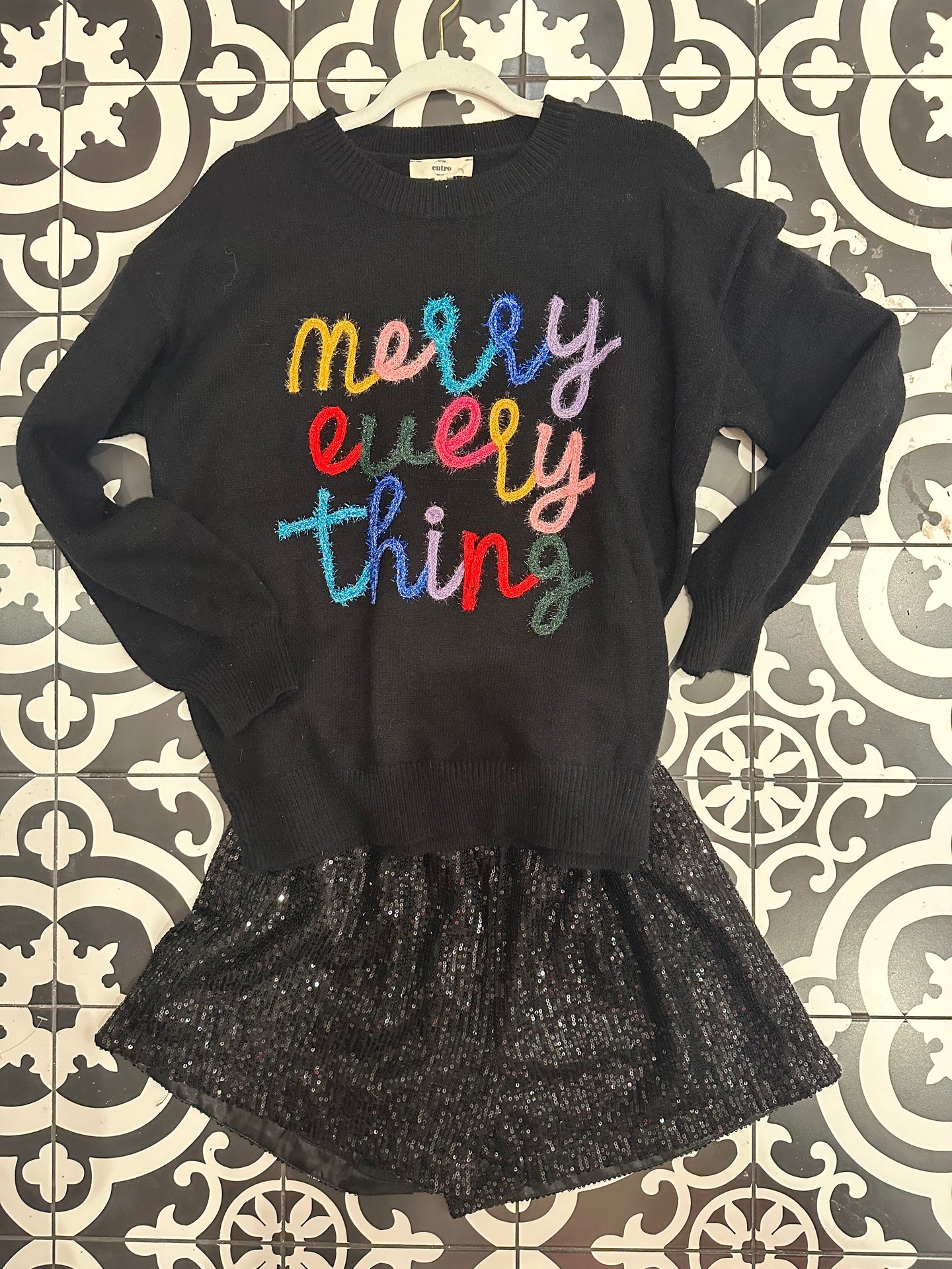 Sequin Black Shorts