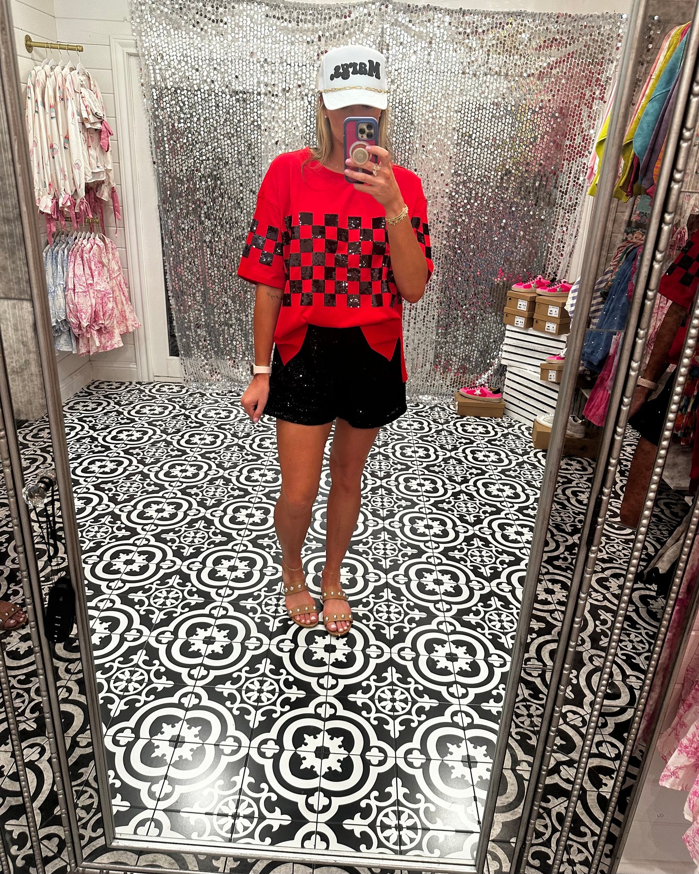 Sequin Black Shorts