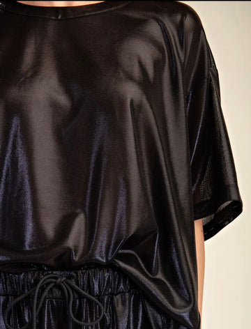 Oversized Lurex Black Top