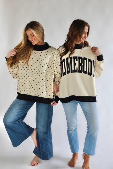 Homebody Polka Dot REVERSIBLE Mockneck
