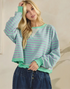Cropped Striped Sage Top
