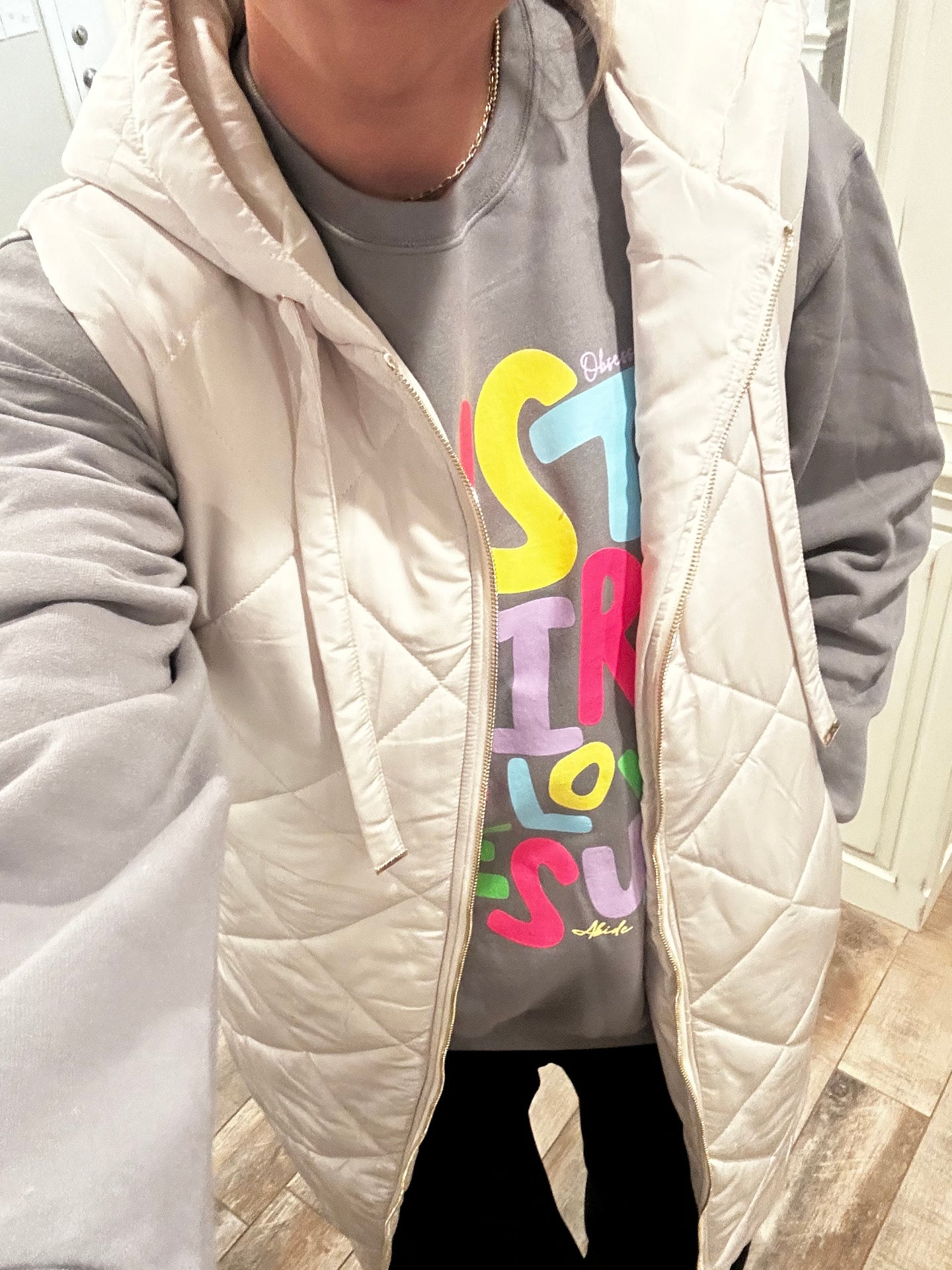 Quilted Puffer Vest Ivory