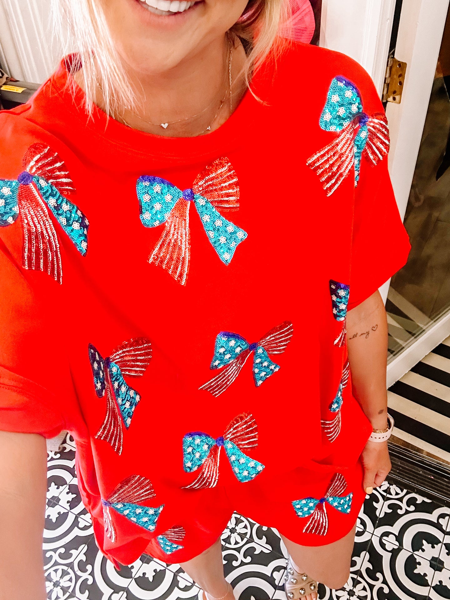 Merica Sequin Bow Set