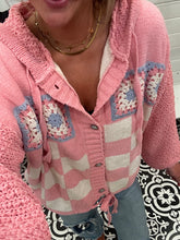 Pink Chenille Checkered Sweater