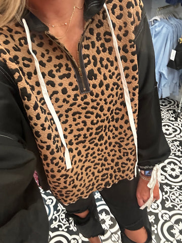 Leopard Black Hoodie