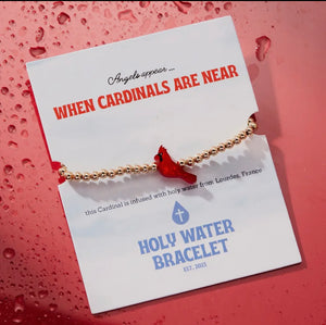 Angels are near when cardinals appear holy water bracelet preorder