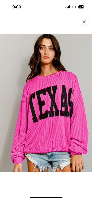 Pink Texas Pullover