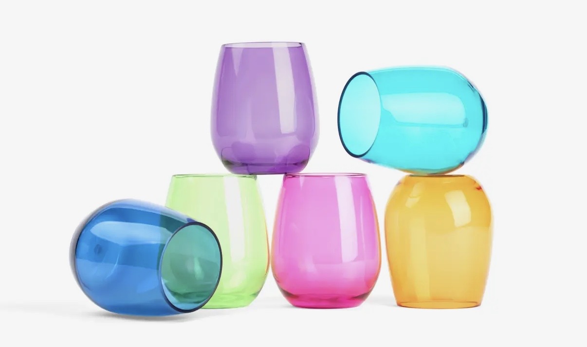 6 Acrylic Wine Glasses