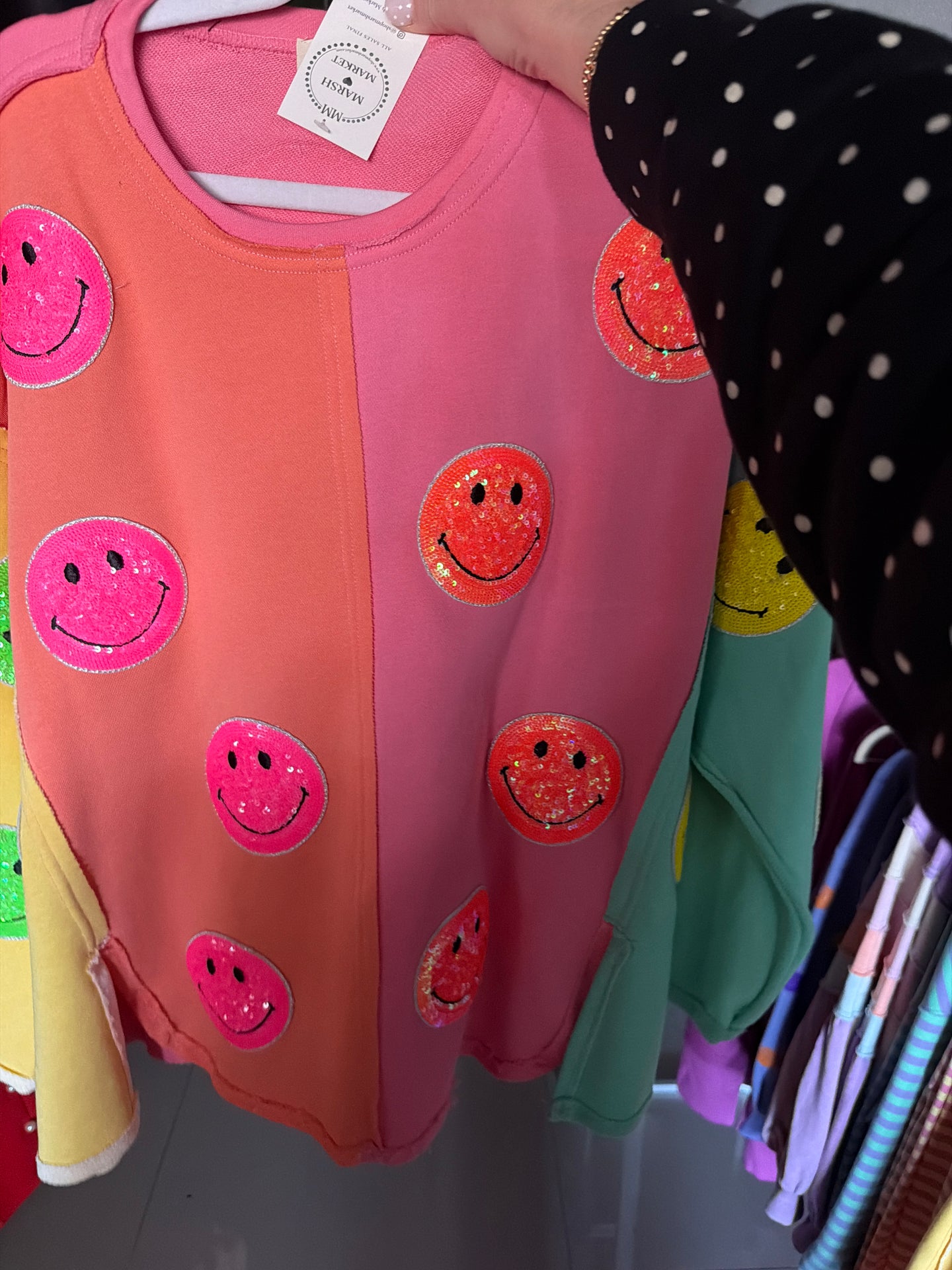 Smiley sequin top
