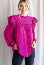 Pink Dotted Ruffle long Sleeve Top