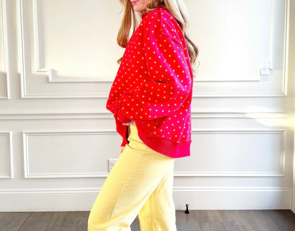 Kansas City Polka Dot REVERSIBLE Mockneck