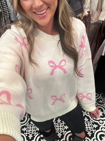 Pink Bow Sweater