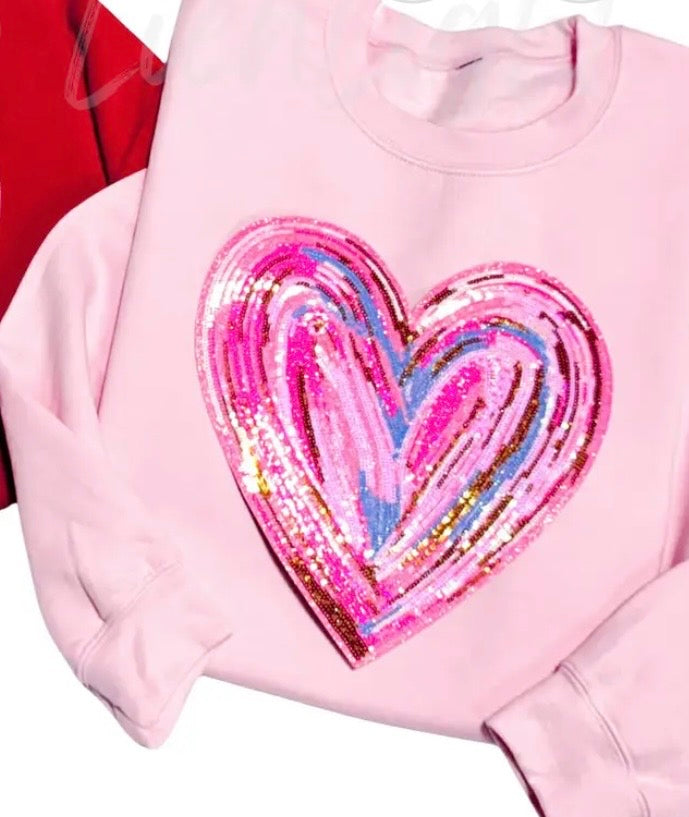 Heart Sweatshirt Pink