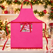Pink Christmas apron