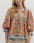 Vintage Floral 3/4 Sleeve Top
