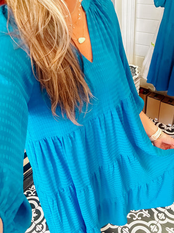 Blue midi dress