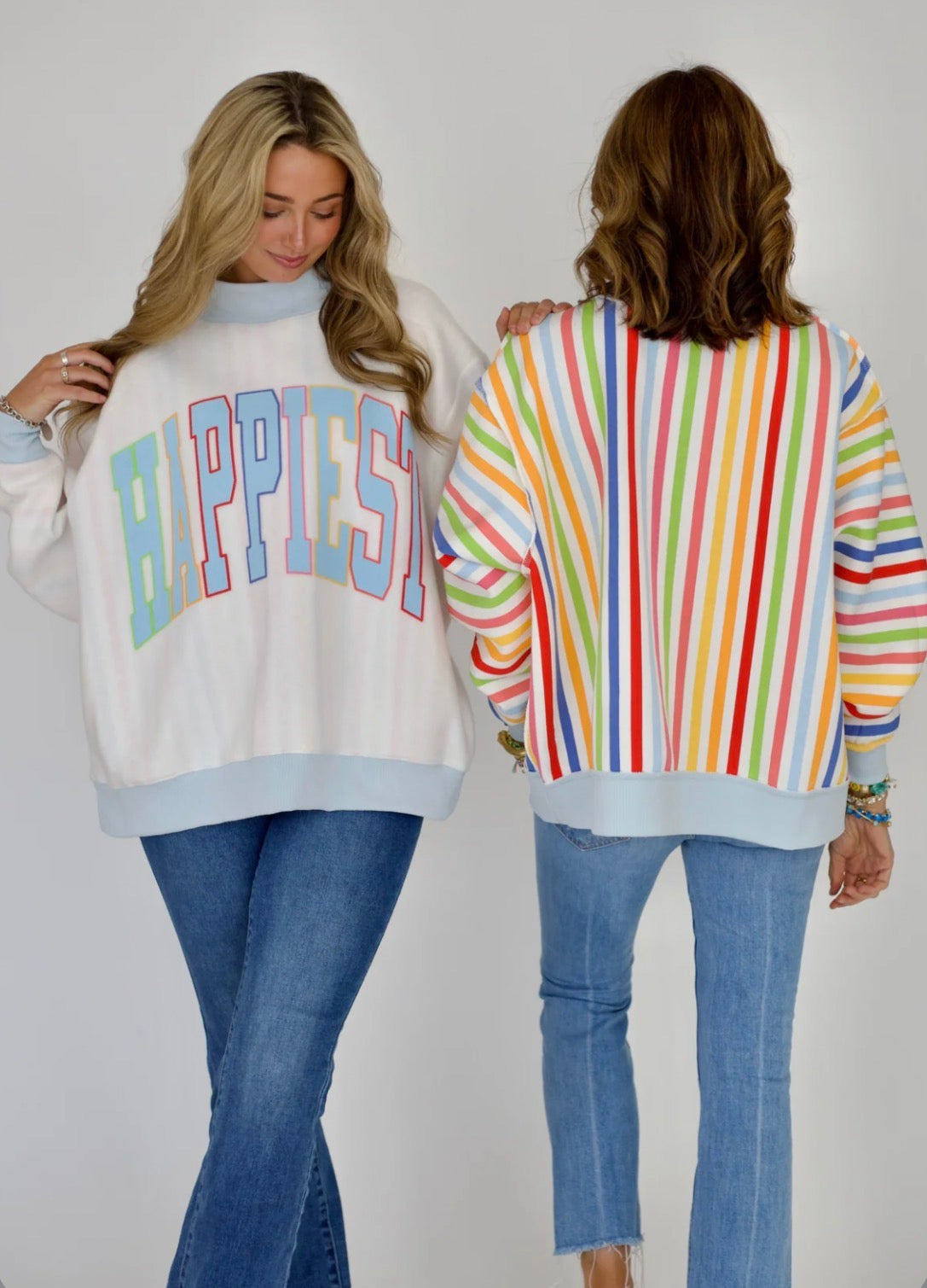 Happiest 2 Sided Mock Neck Sweatshirt