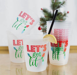 Let’s Get Lit Party Cups Frosted Set of 10