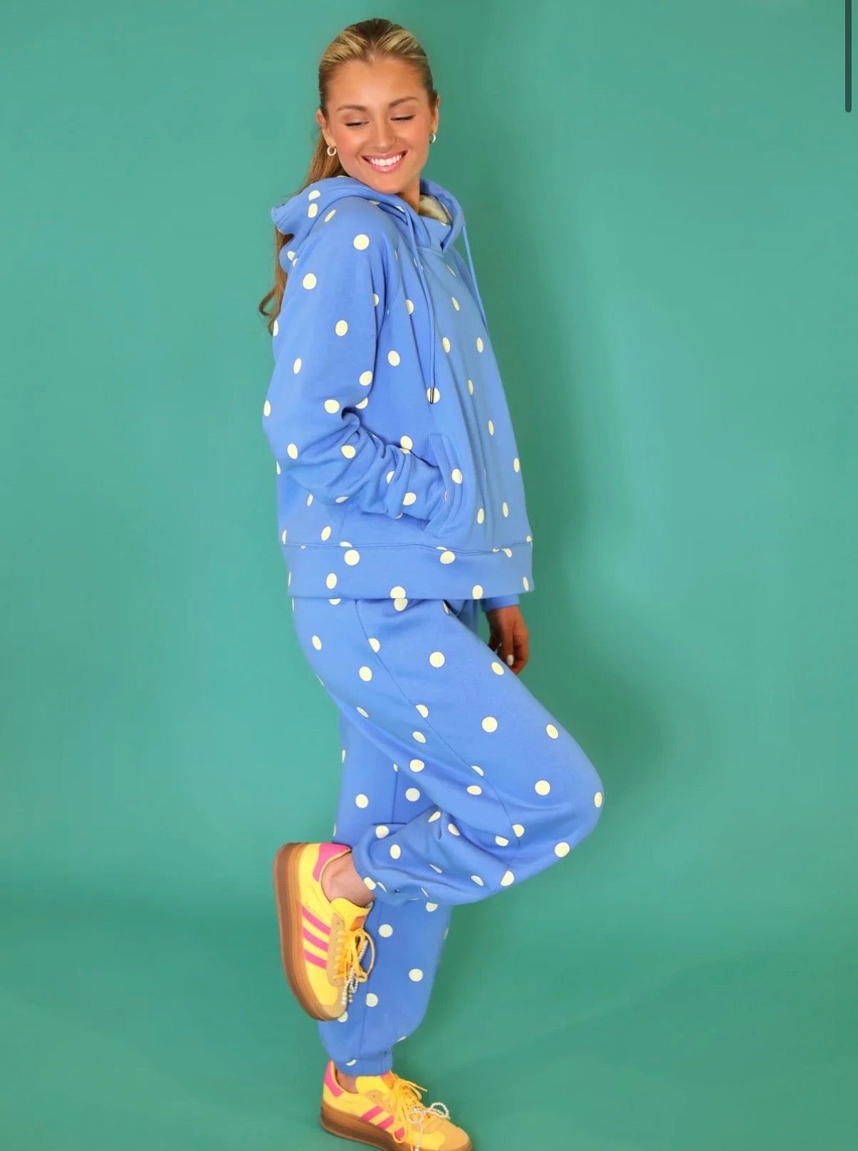 Blue Buttery Polka Dot Set