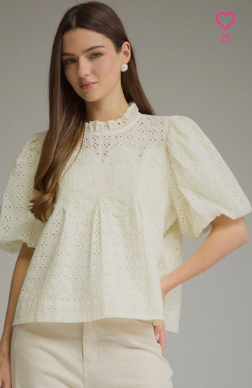 Cream Lace Top