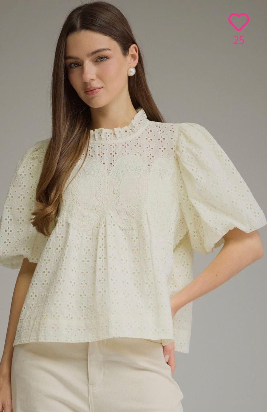 Cream Lace Top