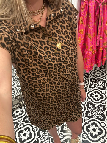 Leopard Scallop Dress