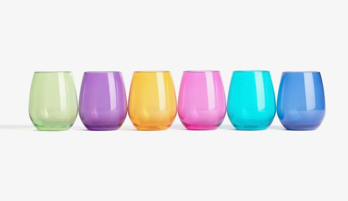 6 Acrylic Wine Glasses