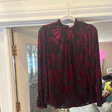 Black Ruby Velvet Top