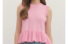 Pink peplum top