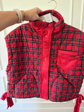RED PLAID QUILTED VEST