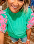 Green Embroidered Top