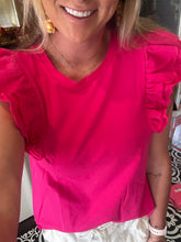 Hot Pink Tiered Ruffle Top