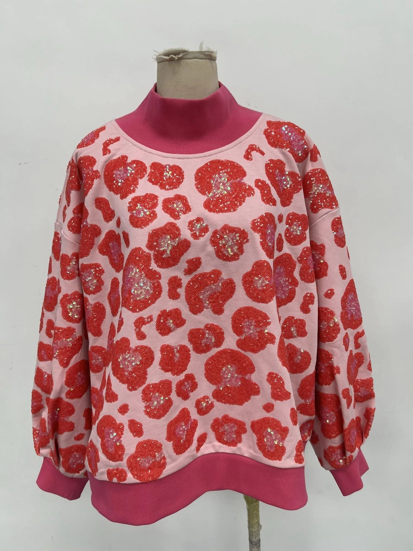 Pink Leopard Pullover