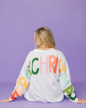 Merry Christmas Puff Print Dolman Long-Sleeve
