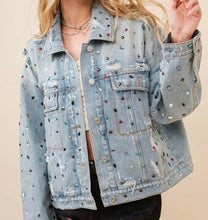 Distressed Denim Jewel Jacket