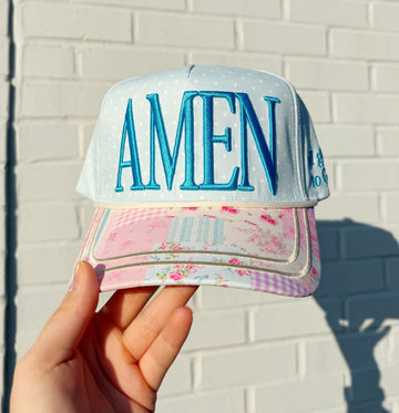 Amen Hat Floral Polka Dot