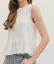 White peplum top