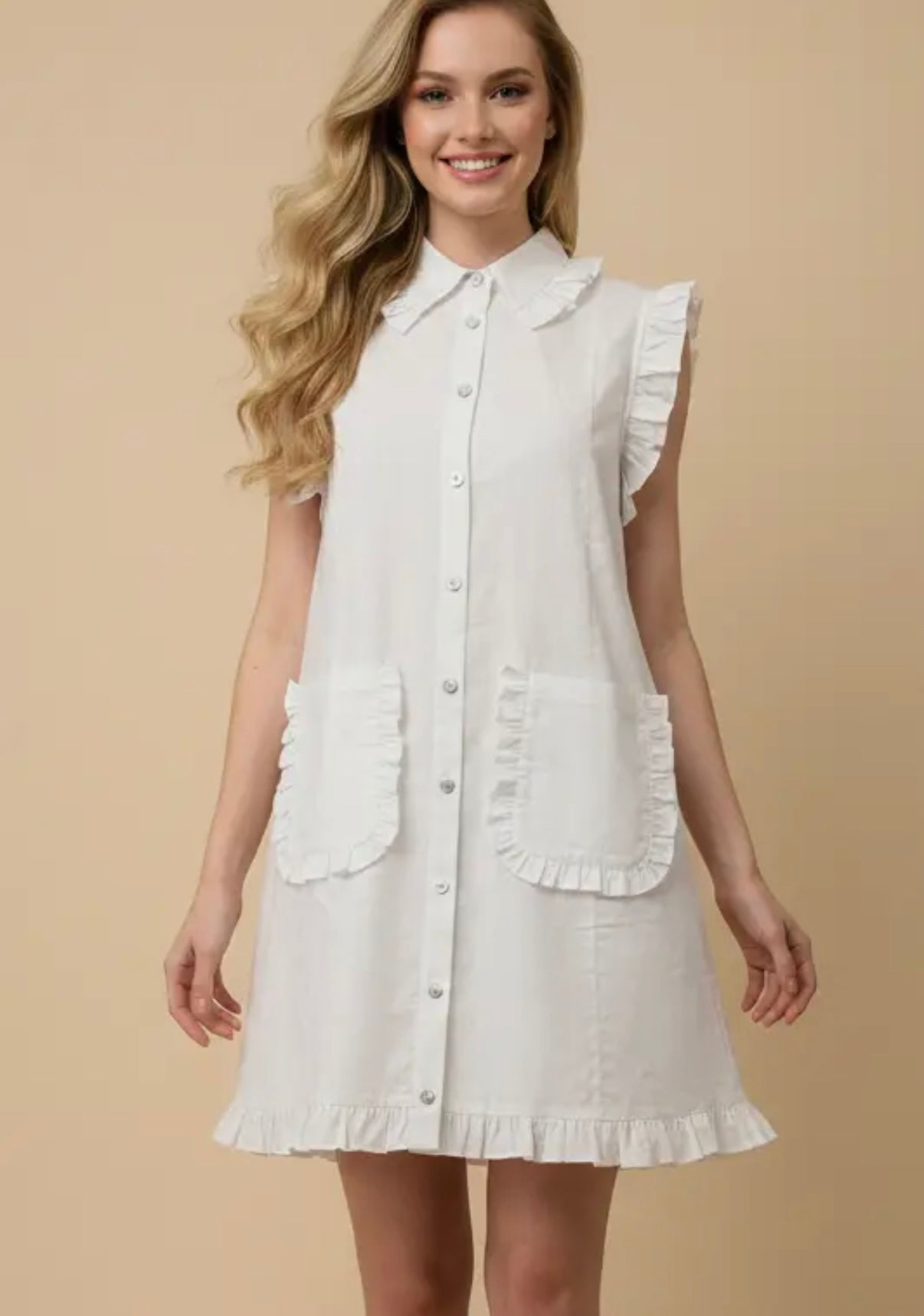 White ruffled dress