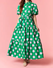 Green polka dot dress