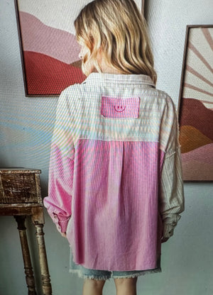 Pink Long Sleeve Button Down