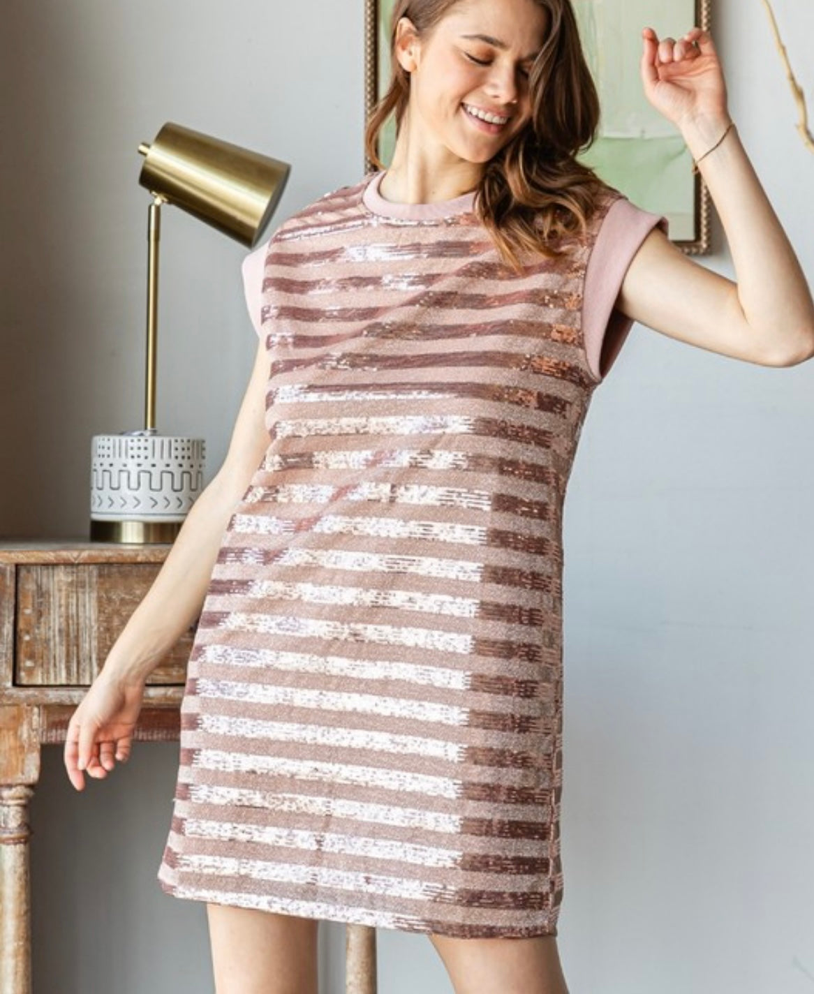 Striped Sequin Dress