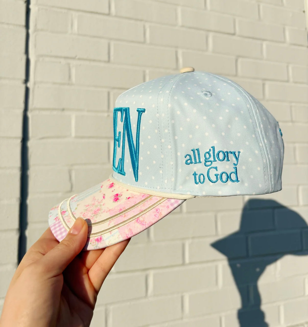 Amen Hat Floral Polka Dot