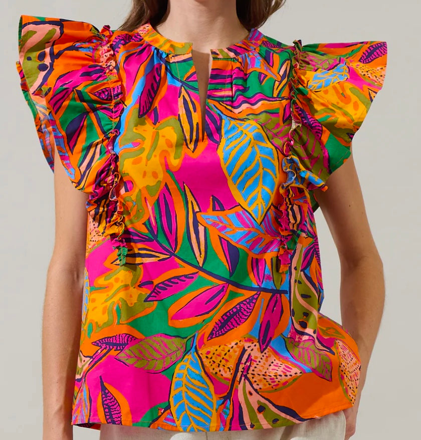 Milana Ruffle Poplin Top