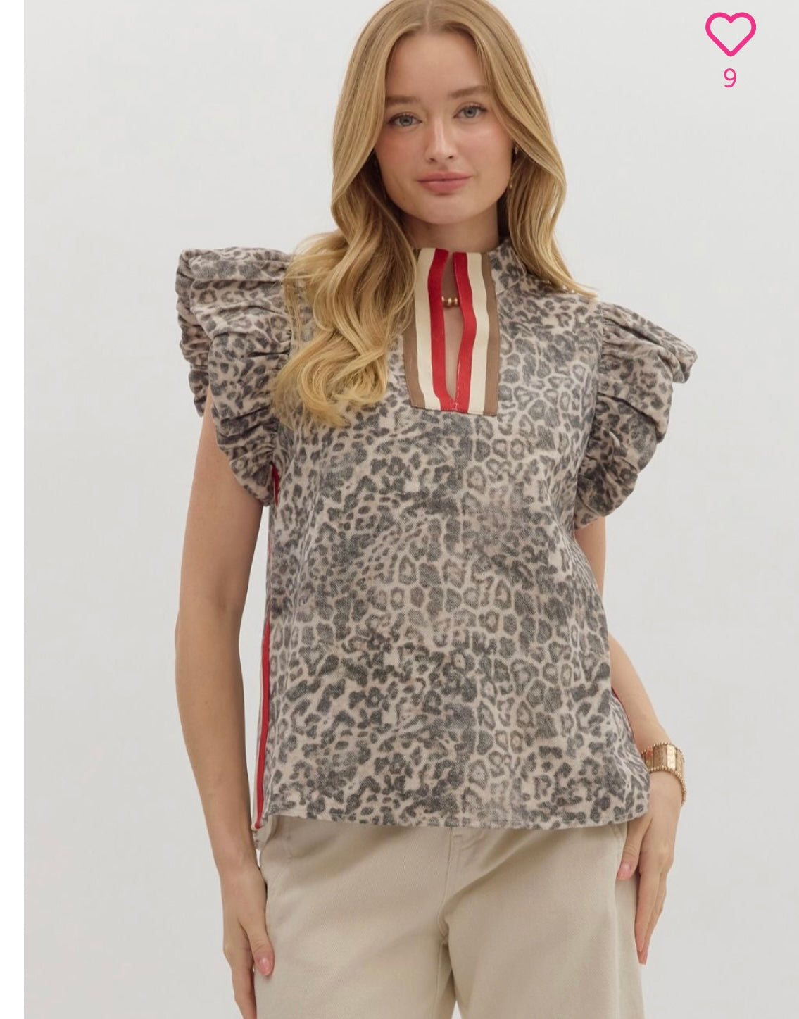 Leopard Flutter Top