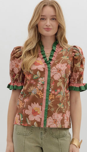 Floral Striped Top