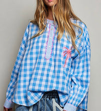 Blue Gingham Palm Top