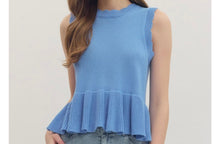 Blue peplum top